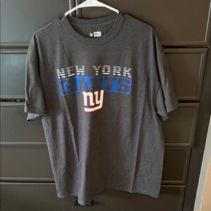 NFL Gray Tee with Blue Giants Logo and Red NY Accent